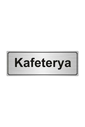 Kafeterya Yönlendirme Levhası 5cmx20cm Gümüş Renk Metal