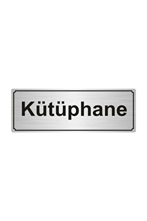 Kütüphane Yönlendirme Levhası 7cmx20cm Gümüş Renk Metal