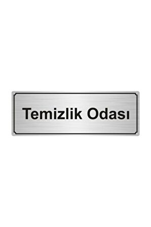 TEMİZLİK ODASI YÖNLENDİRME LEVHASI 7cmX20cm GÜMÜŞ RENK METAL