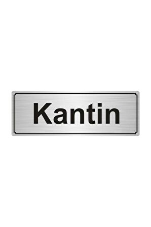 Kantin Yönlendirme Levhası Gümüş Renk Metal 5cmx20 cm.