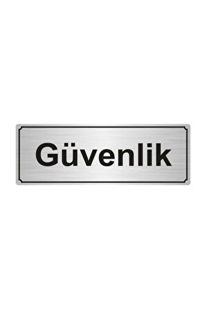 Güvenlik Yönlendirme Levhası Gümüş Renk Metal 5cmx20cm