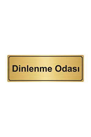 Dinlenme Odası Yönlendirme Levhası  Altın Renk Metal 5cmx20 cm.