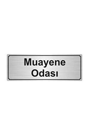Asansör Bakım Odası Yönlendirme Levhası  Gümüş Renk Metal 5cmx20cm