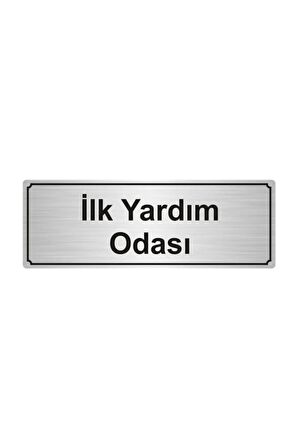 Ilk Yardım Odası Yönlendirme Levhası 5cmx20cm Gümüş Renk Metal