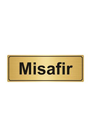 Misafir Yönlendirme Levhası 5 cmx20 cm Altın Renk Metal