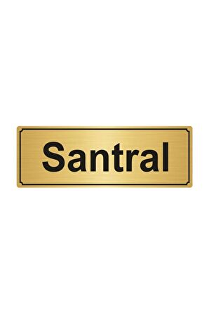 Santral Yönlendirme Levhası Altın Renk Metal 5cmx20cm