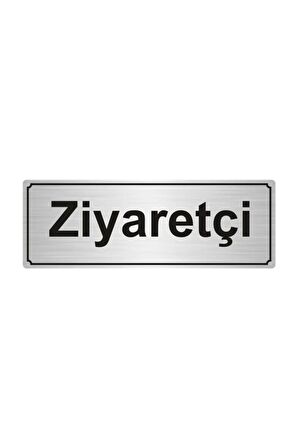 Ziyaretçi Yönlendirme Levhası 5cmx20cm Gümüş Renk Metal
