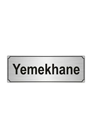 Yemekhane Yönlendirme Levhası 5cmx20cm Gümüş Renk Metal