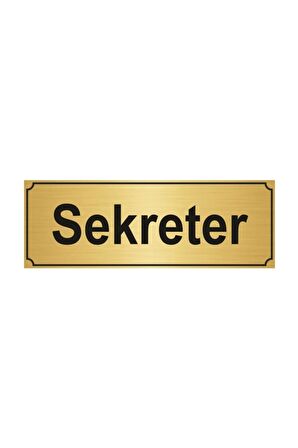 Sekreter Yönlendirme Levhası 5cmx20cm Altın Renk Metal
