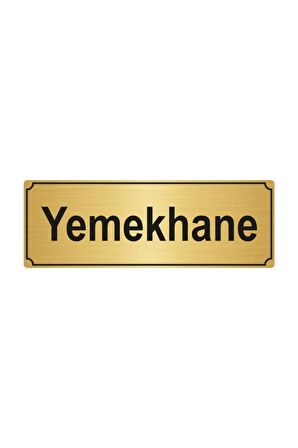Yemekhane Yönlendirme Levhası 5cmx20cm Altın Renk Metal
