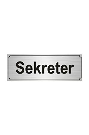 Sekreter Yönlendirme Levhası 7cmx20cm Gümüş Renk Metal