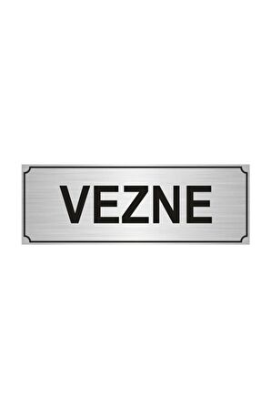 Vezne Yönlendirme Levhası 5cmx20cm Gümüş Renk Metal