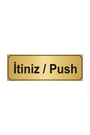 Itiniz/push Yönlendirme Levhası 7cmx20cm Altın Renk Metal