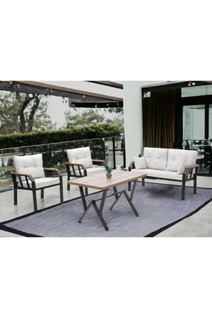 NERGİZ 2+1+1+MASA(70X120) BAHÇE BALKON MUTFAK TAKIMI,KREM