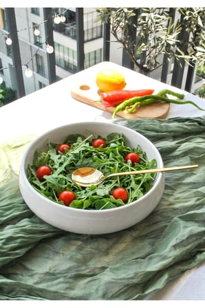 1 Adet Seramik Beyaz Salata Kasesi 24 cm Bombeli Salata Tabağı 24x6 cm