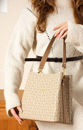 Just Polo  JP2117 Desenli Baskılı El Ve Omuz Kadın  Çantası   ÖZT2117