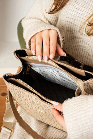 Just Polo  JP2117 Desenli Baskılı El Ve Omuz Kadın  Çantası   ÖZT2117