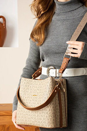 Just Polo  JP2117 Desenli Baskılı El Ve Omuz Kadın  Çantası   ÖZT2117