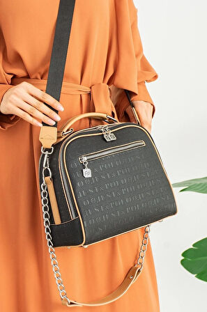 Just Polo JP4025  Gofraj Baskılı Yeni Sezon 4 Bölmeli Omuz ve Çapraz Çantası OZT4025