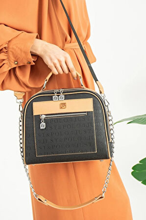 Just Polo JP4025  Gofraj Baskılı Yeni Sezon 4 Bölmeli Omuz ve Çapraz Çantası OZT4025