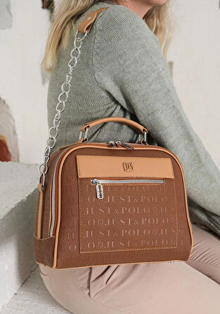 Just Polo JP4025  Gofraj Baskılı Yeni Sezon 4 Bölmeli Omuz ve Çapraz Çantası OZT4025
