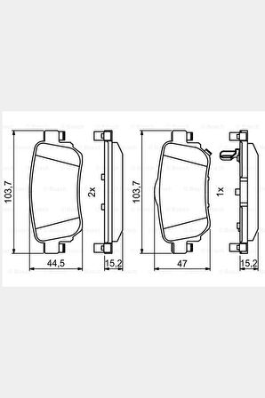 0986494816 Arka Fren Balata Takımı Nissan Qashaqi (14-) Xtrail (14-) - Renault Kadjar (15-)