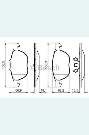 Ön Fren Balata Takımı Cmax (04-07) - Cmax (07-) - Focus 3 (11-) - Kuga (07-) 0986495215