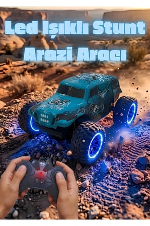 1:18 Ölçek Led Işıklı Şarjlı Off-Road 360 Derece Dönebilen Stunt Car Uzaktan Kumandalı Canavar Araba