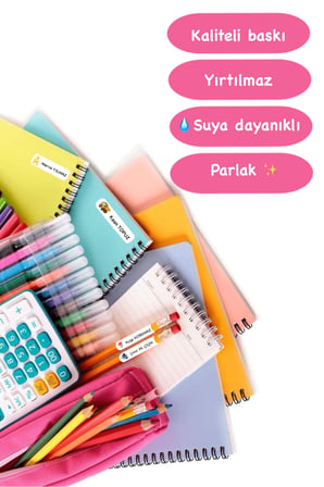 72 Adet Sarı Çiçek Temalı Kişiye Özel Okul Etiket İsim Yazılan Etiket Kalem Defter İsimli Etiket