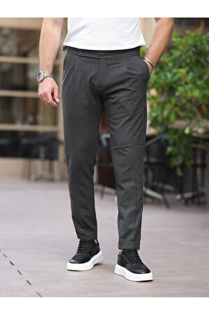 Old Money Pileli Likralı Kumaş Pantolon