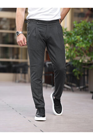 Old Money Pileli Likralı Kumaş Pantolon