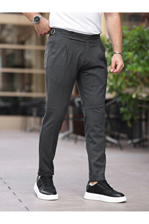 Old Money Pileli Likralı Kumaş Pantolon