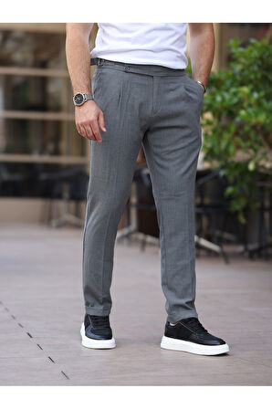 Old Money Pileli Likralı Kumaş Pantolon