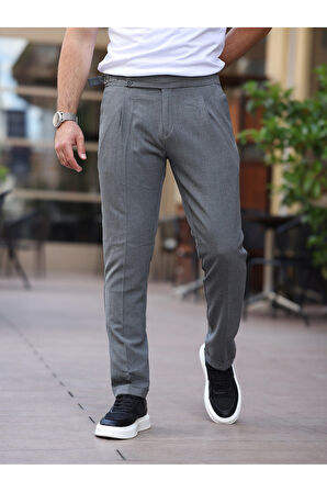 Old Money Pileli Likralı Kumaş Pantolon