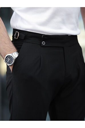 Old Money Pileli Likralı Kumaş Pantolon