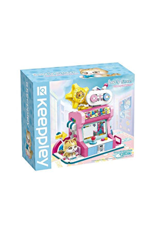 Kız Çocuk Oyuncak KP28019 Keeppley Orange Cat Game Room Blok Seti -Vagon life Eğ