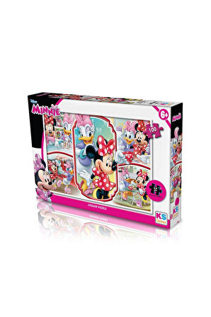Kız Çocuk Oyuncak MIN714 KS, Minnie 100 Parça Puzzle Erkek Çocuk Oyuncak Eğitici Oyuncaklar