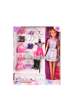 Kız Çocuk Oyuncak 1429 SUN-RST-SIS- Alisha Yedek Ayakkabı ve Çantalı Bebek Oyun