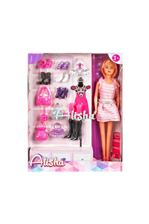 Kız Çocuk Oyuncak 1429 SUN-RST-SIS- Alisha Yedek Ayakkabı ve Çantalı Bebek Oyun