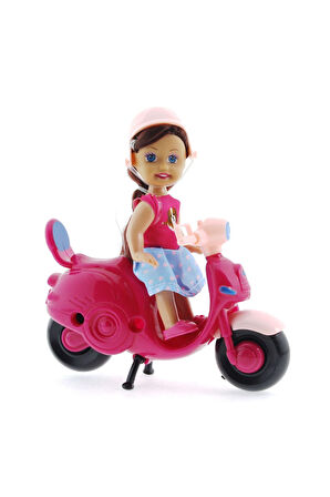 Kız Çocuk Oyuncak Cute Doll Mini Bebek ve Mor Vespa Erkek Çocuk Oyuncak Eğitici Oyuncaklar