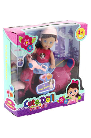 Kız Çocuk Oyuncak Cute Doll Mini Bebek ve Mor Vespa Erkek Çocuk Oyuncak Eğitici Oyuncaklar