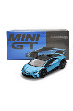 Kız Çocuk Oyuncak Mini GT 1/64 Lamborghini Huracán Sterrato Blu Aegir Erkek Çocuk Oyuncak Eğitici Oy