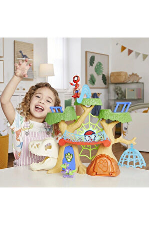 Kız Çocuk Oyuncak F9477 Spidey ve İnanılmaz Arkadaşları - Dino Webs Ağaç Evi Set