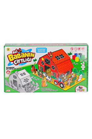 Kız Çocuk Oyuncak 8202 Ali Babanın Çiftliği 3D Puzzle ve Boyama -Totteriq Eğiticiic
