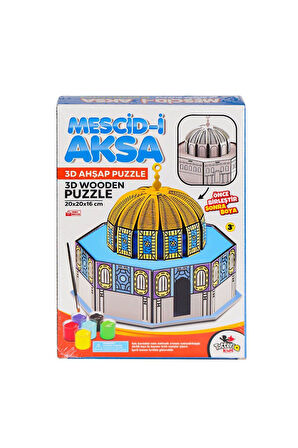 Kız Çocuk Oyuncak 8209 Mescid-i Ahka 3D Ahşap Puzzle ve Boyama -Totteriq Erkek Çocuk Oyuncak Eğitici