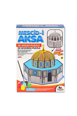 Kız Çocuk Oyuncak 8209 Mescid-i Ahka 3D Ahşap Puzzle ve Boyama -Totteriq Erkek Çocuk Oyuncak Eğitici