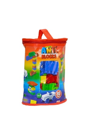 Kız Çocuk Oyuncak ANT081 Ant Blocks 80 Parça Çantalı Blok Seti Erkek Çocuk Oyuncak Eğitici Oyuncakla