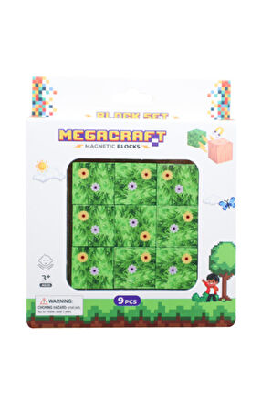 Kız Çocuk Oyuncak Megacraft 9 Parça Çiçekli Yaprak Çimen Blok Erkek Çocuk Oyuncak Eğitici Oyuncaklar