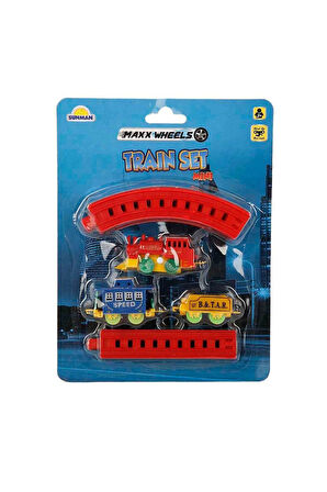 Kız Çocuk Oyuncak 2559 Maxx Wheels Mini Tren Seti 11 Parça -Sunman Erkek Çocuk Oyuncak Eğitici Oyunc