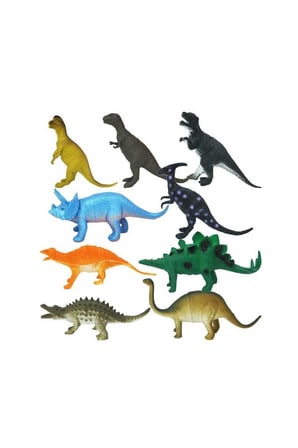 Kız Çocuk Oyuncak 0714 Dinozorların Dünyası Poşetli 9'lu Hayvan Oyun Seti -Sunma
